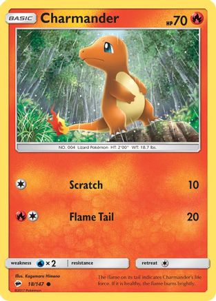 Charmander 018/147 - SM  Burning Shadows Reverse Holofoil - for just $0.27! 