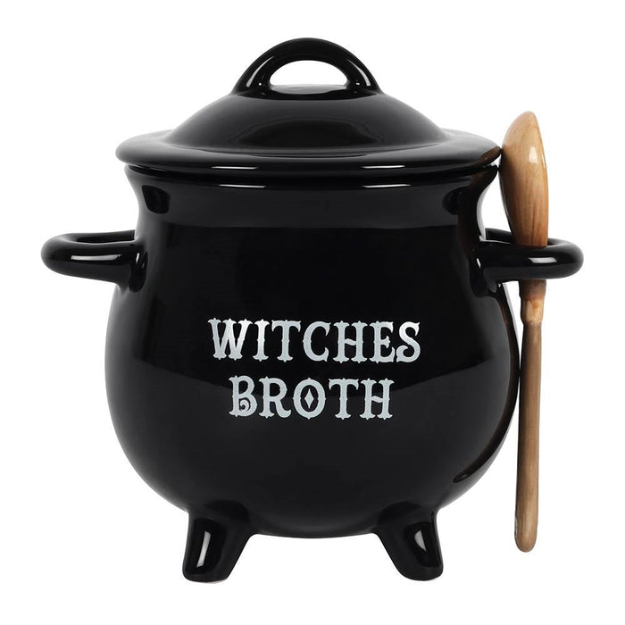 Witches Cauldron Bowl with Broom Spoon - for just $13! 