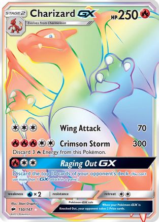 Charizard GX (Secret) 150/147 - SM  Burning Shadows Holofoil - for just $142.99! 
