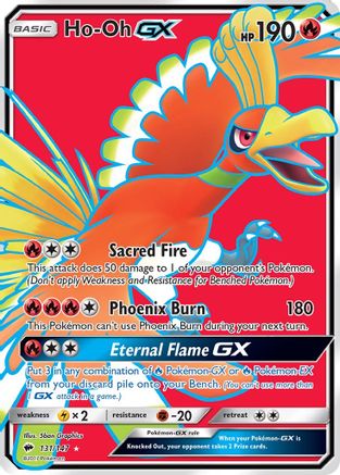 Ho-Oh GX (Full Art) 131/147 - SM  Burning Shadows Holofoil - for just $3.67! 