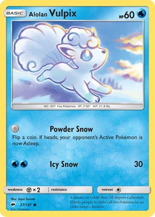 Alolan Vulpix 027/147 - SM  Burning Shadows - for just $0.13! 