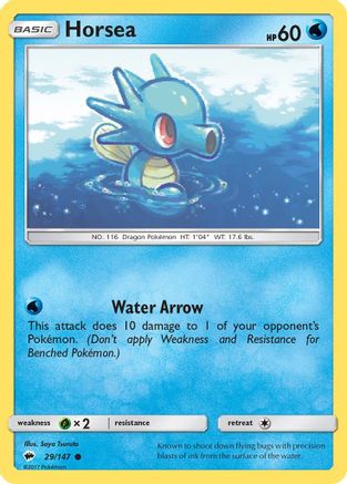 Horsea 029/147 - SM  Burning Shadows Reverse Holofoil - for just $0.15! 