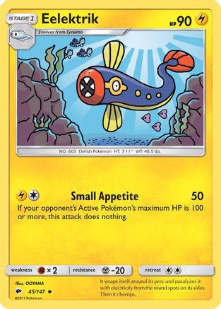 Eelektrik 045/147 - SM  Burning Shadows Reverse Holofoil - for just $0.18! 