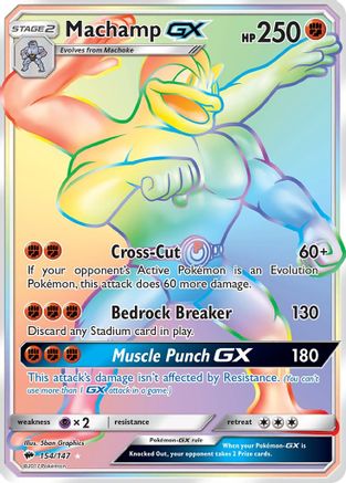 Machamp GX (Secret) 154/147 - SM  Burning Shadows Holofoil - for just $11.42! 