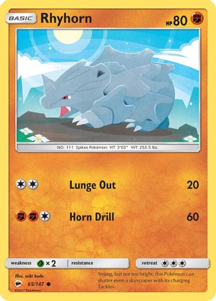 Rhyhorn 065/147 - SM  Burning Shadows - for just $0.05! 