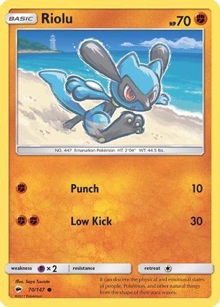 Riolu 070/147 - SM  Burning Shadows - for just $0.16! 