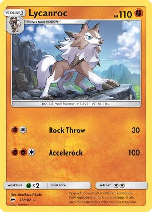 Lycanroc 076/147 - SM  Burning Shadows - for just $0.13! 