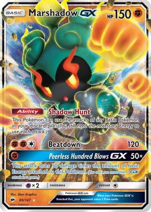 Marshadow GX 080/147 - SM  Burning Shadows Holofoil - for just $1.31! 