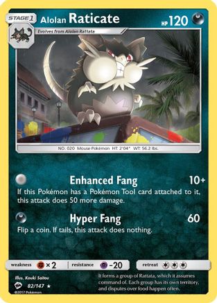 Alolan Raticate 082/147 - SM  Burning Shadows - for just $0.10! 
