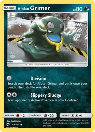 Alolan Grimer 083/147 - SM  Burning Shadows Reverse Holofoil - for just $0.20! 