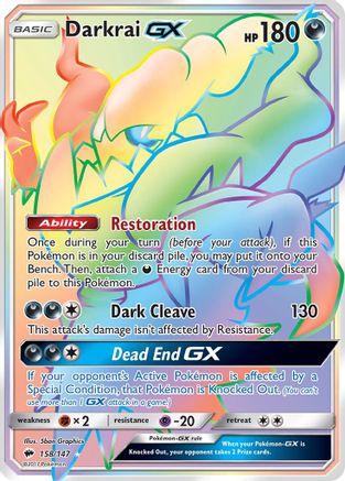 Darkrai GX (Secret) 158/147 - SM  Burning Shadows Holofoil - for just $12.42! 