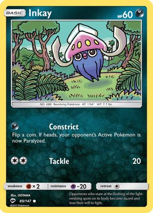 Inkay 089/147 - SM  Burning Shadows - for just $0.05! 