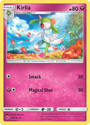 Kirlia 092/147 - SM  Burning Shadows - for just $0.13! 
