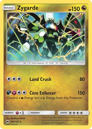 Zygarde 100/147 - SM  Burning Shadows Reverse Holofoil - for just $0.20! 