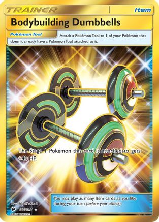 Bodybuilding Dumbbells (Secret) 161/147 - SM  Burning Shadows Holofoil - for just $3.40! 
