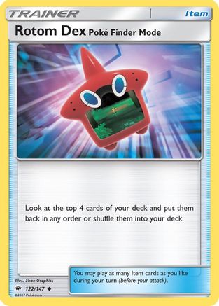Rotom Dex Poke Finder Mode 122/147 - SM  Burning Shadows Reverse Holofoil - for just $0.15! 