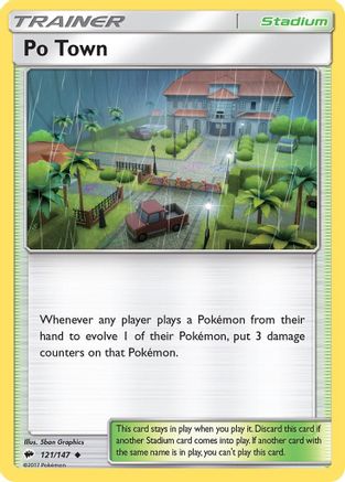 Po Town 121/147 - SM  Burning Shadows Reverse Holofoil - for just $0.13! 