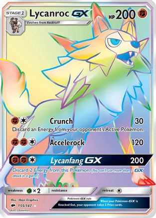 Lycanroc GX (Secret) 155/147 - SM  Burning Shadows Holofoil - for just $6.22! 