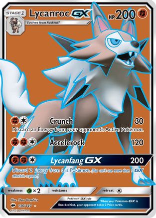 Lycanroc GX (Full Art) 136/147 - SM  Burning Shadows Holofoil - for just $1.55! 