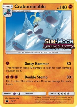 Crabominable (Prerelease) SM47/248 - SM Promos Holofoil - for just $1.28! 