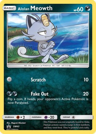Alolan Meowth SM43/248 - SM Promos Holofoil - for just $0.33! 