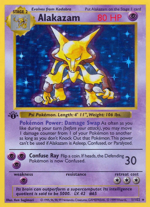 Alakazam (1/102) (Shadowless) [Base Set 1st Edition] - for just $171.60! 