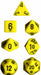 Opaque Polyhedral Yellow/black 7-Die Set - Just $4.25! Shop now at Retro Gaming of Denver