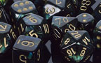 Scarab Polyhedral Jade/gold 7-Die Set - Just $10! Shop now at Retro Gaming of Denver