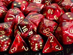 Vortex Dice Polyhedral Burgundy/Gold 7-Die Set - Just $11.99! Shop now at Retro Gaming of Denver