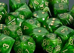 Vortex Dice Polyhedral Green/Gold 7-Die Set - Just $10! Shop now at Retro Gaming of Denver