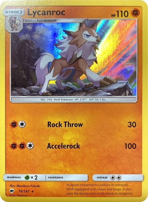 Lycanroc (76/147) (Water Web Holo) [Sun & Moon: Burning Shadows] - for just $1.20! 