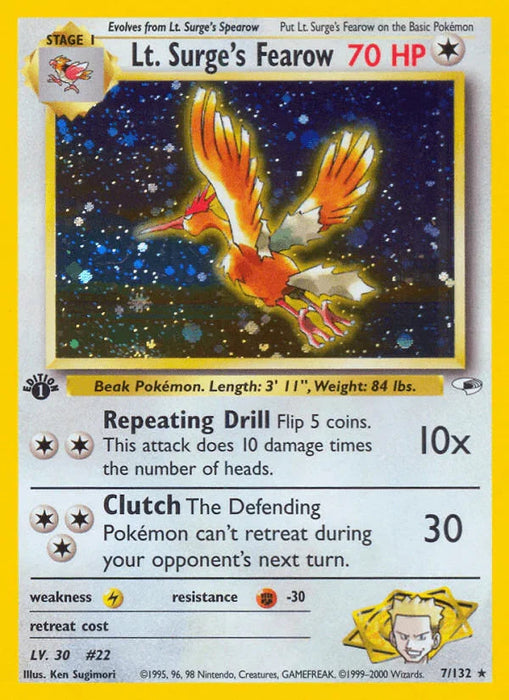 Lt. Surge's Fearow (7/132) [Gym Heroes 1st Edition] - for just $30.90! 