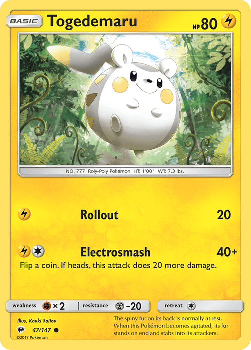 Togedemaru (47/147) [Sun & Moon: Burning Shadows] - for just $0.10! 