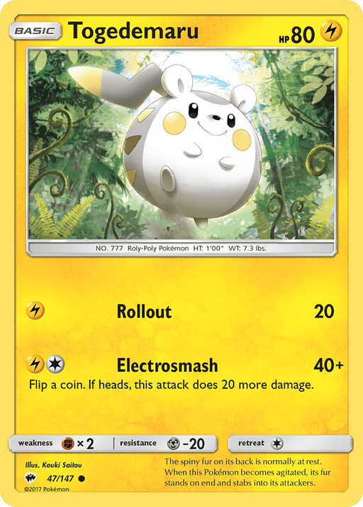 Togedemaru (47/147) [Sun & Moon: Burning Shadows] - for just $0.10! 