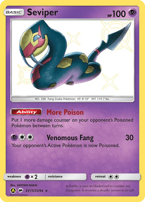 Seviper (SV15/SV94) [Sun & Moon: Hidden Fates - Shiny Vault] - for just $0.90! 