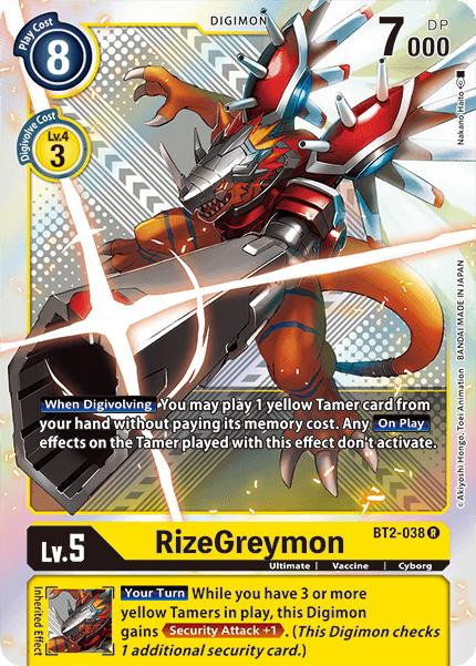 RizeGreymon [BT2-038] (Premium Pack) [Release Special Booster Ver.1.5] - Just $0.09! Shop now at Retro Gaming of Denver