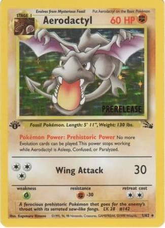 Aerodactyl (1/62) (Prerelease Promo) [Fossil 1st Edition] - for just $17.95! 