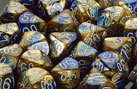 Gemini 1 Polyhedral Blue-Gold w/white 7 Die Set - Just $10! Shop now at Retro Gaming of Denver