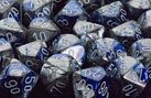 Gemini 1 Polyhedral Blue-Steel w/white 7 Die Set - Just $10! Shop now at Retro Gaming of Denver