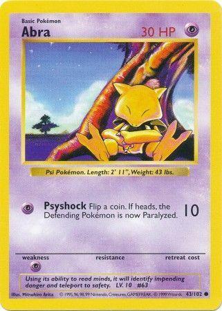 Abra (43/102) [Base Set Shadowless Unlimited] - for just $4.40! 