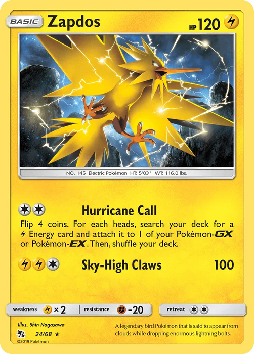 Zapdos (24/68) [Sun & Moon: Hidden Fates] - for just $0.20! 