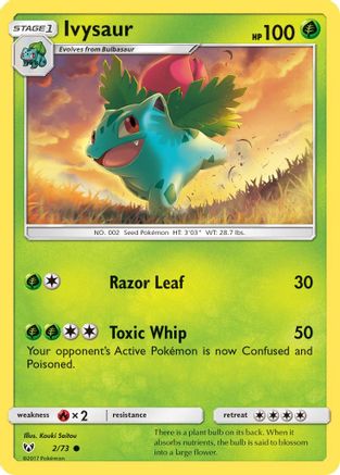 Ivysaur 002/73 - Shining Legends Reverse Holofoil - for just $0.48! 