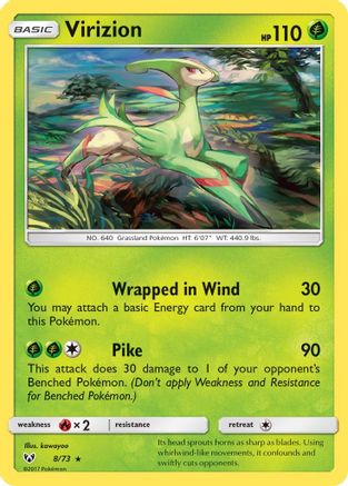 Virizion 008/73 - Shining Legends Holofoil - for just $0.25! 
