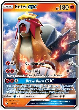 Entei GX 010/73 - Shining Legends Holofoil - for just $1.32! 
