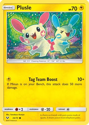 Plusle 033/73 - Shining Legends Reverse Holofoil - for just $1.29! 