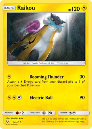 Raikou 032/73 - Shining Legends Reverse Holofoil - for just $0.75! 
