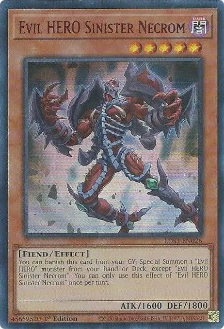 Evil HERO Sinister Necrom (Red) [LDS3-EN026] Ultra Rare - for just $0.15! 