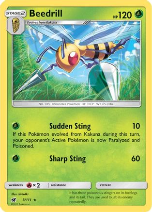 Beedrill 003/111 - SM  Crimson Invasion - for just $0.13! 