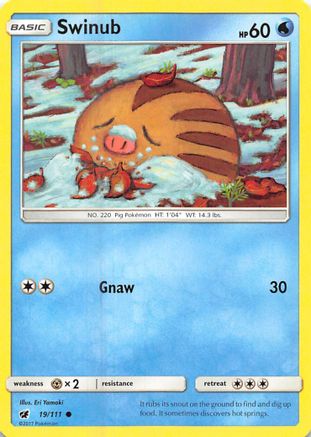 Swinub 019/111 - SM  Crimson Invasion Reverse Holofoil - for just $0.19! 