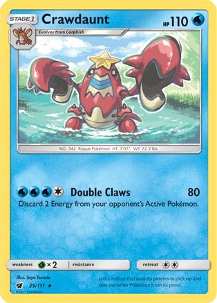 Crawdaunt 025/111 - SM  Crimson Invasion Reverse Holofoil - for just $0.23! 